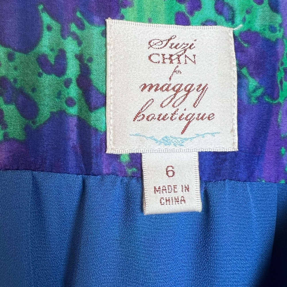 Suzi Chin Silk Summer Day Dress Size 6 - Picture 8 of 9